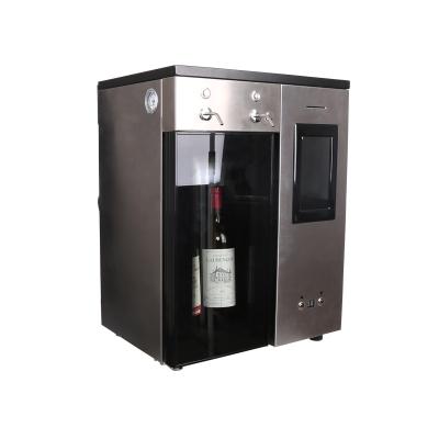 China Blue Interior LED Light Automatic Wine Dispenser Stainless Steel Wine Dispenser Machine with ID Card for sale