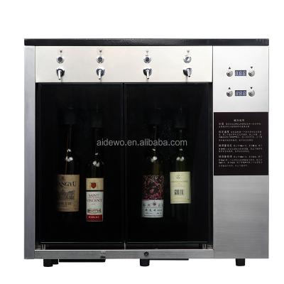 China Wine .cooling .dispening 220v Double-zone stainless steel fresh wine cooler for 4 bottles for sale