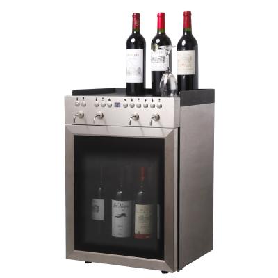 China Wine .cooling .dispening 220V Cool Wine Station 4 Bottle Wine Dispenser With Cooling System for sale