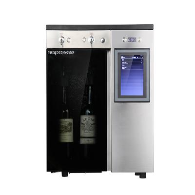 China Blue Indoor Electric LED Light Vending Machine Wine Cooler Fridge Wine Dispenser For 2 Bottle for sale