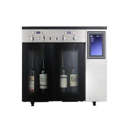 China Home Use 4 Blue Inner Bottles Blue LED Light Wine Dispenser Metal Machine Vending Machine For Wine for sale