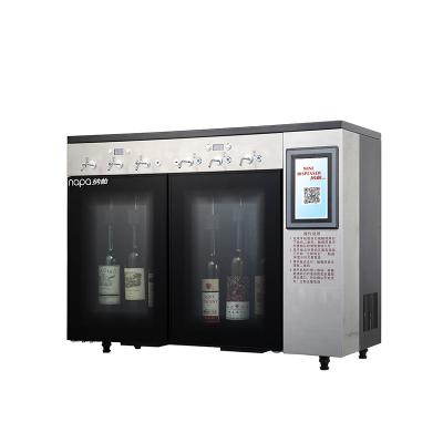 China Blue indoor LED QR light rope wine dispenser wechat payment wine vending machine for sale