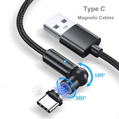 China With magnetic +Strong +360Â LED indicator; ° wholesale Spin on Magnetic Stock Charging Cables Type C Phone Accessories Fast Charging Magnetic USB Cable for sale