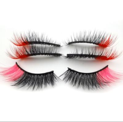 China Custom 3d Mink Colored False Eye Lashes Natural Long New Design 25mm Eyelash Package Set for sale