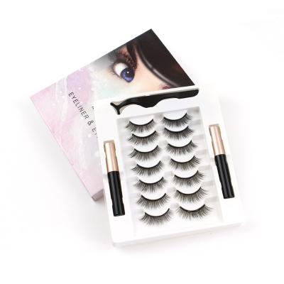 China Newest styles furry magnetic eyeliner and magnetic lashes 3d wholesale magnetic eyelashes for sale