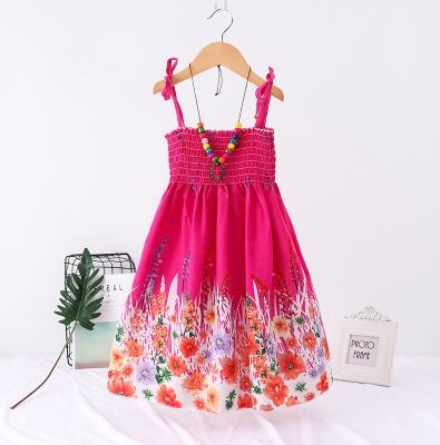 China Anti-Static Loose Wholesale Sling Ruffles Bohemian Beach 2-12 Years Baby Summer Fancy Floral Dresses for sale