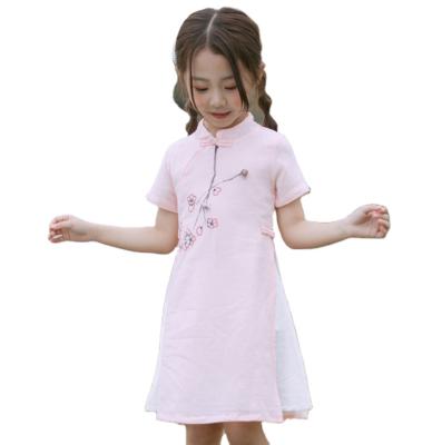 China Chinese Traditional Anti-Wrinkle Cheongsam Layered Little Dresses Children Wear Qipao Girl for sale