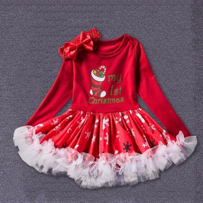 China Anti-Static Babies Christmas Tutu Newborn Baby Dresses Outfit Toddler Christmas Outfit for sale