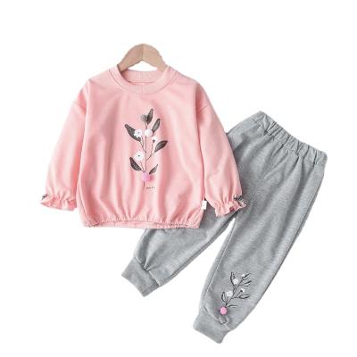 China Wholesale 2 Pcs Casual Winter Autumn Toddler Girls Clothes Tracksuits Kids Children Baby Clothing Sets for sale