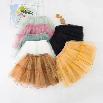 China New Anti-wrinkle girls princess summer children's fairy breath skirts girls solid color baby summer short skirts for sale