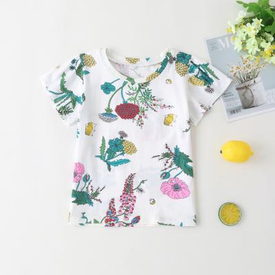 China Wholesale Girls Anti Shrink Printed Cute Tee Kids Boutique Custom Cotton Kids T-Shirt for sale