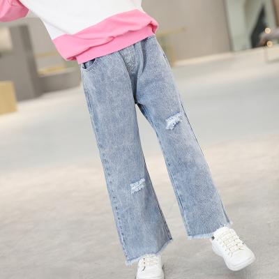 China 2021 New Fashion Girls Toddler Jeans Baby Kids Jeans Wide Leg Denim Pants QUICK DRY Wide Leg Pants for sale