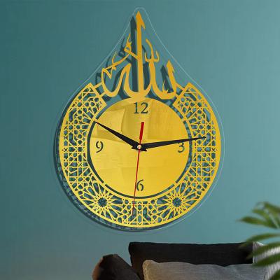 China Islamic Clock Living Room Decoration Home Calendars 3d Style Acrylic Wall Clock Decoration for sale