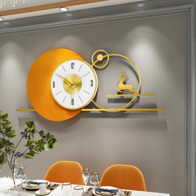 China Modern Wall Clock Light Living Room Calendars Style 3d Watch Wall Clock Luxury Metal for sale