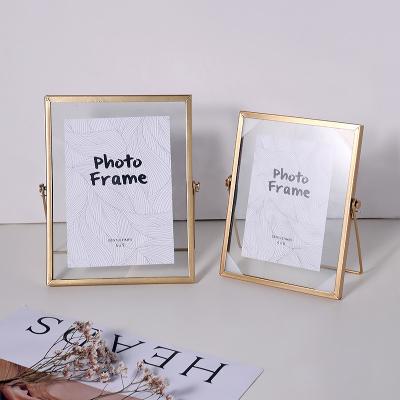 China Home/Office/Bedroom/Living Room Wedding Photo Metal Frame Geometric Glass Frame for sale