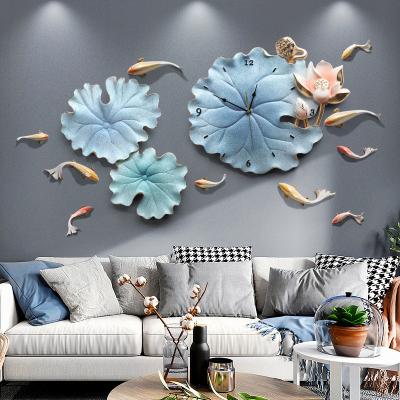 China Calendars Light Luxury Chinese New Wind Big Lotus Leaf Flowers Pendant Three-Dimensional Porch Custom Vintage for sale