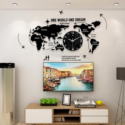 China Classes New Design Decorative Clock Modern World Map Wall Clock Wall Decorations For Home for sale