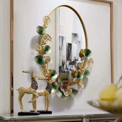 China Luxury Bathroom Vanity Wall Hanging Decoration Novelty Dressing Table Mirror Wall Art wal for sale