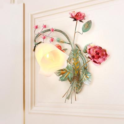 China Large Simplicity Rustic Single Head Flower Lamp Double Head Metal Party Wall Decor Metal Flower Decorations for sale