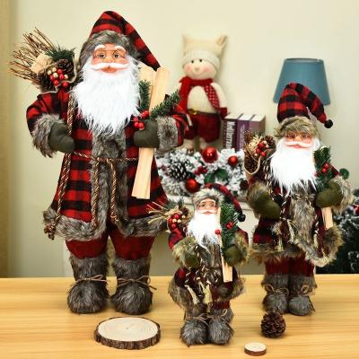 China Creative Luxury Christmas Tree Decoration Fridenly Wholesale Eoo Christmas Decor 60/45/30 cm New Fabric Santa Claus for sale