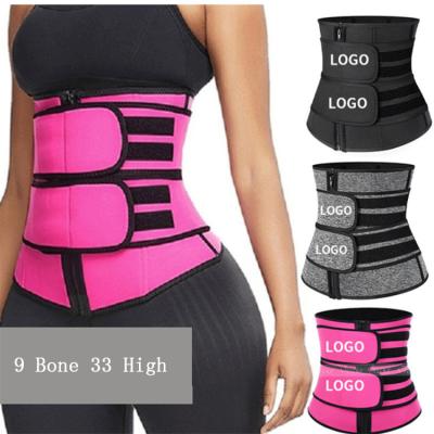 China Breathable Ladies Slimming Neoprene Shapewear Waist Trainer Shaper Double-Belt Reinforced Sports Bulge Burner Belt Women Slimming Belt for sale