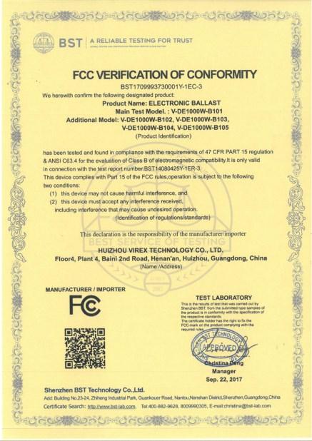 FCC - Huizhou Virex Technology Co., Ltd.