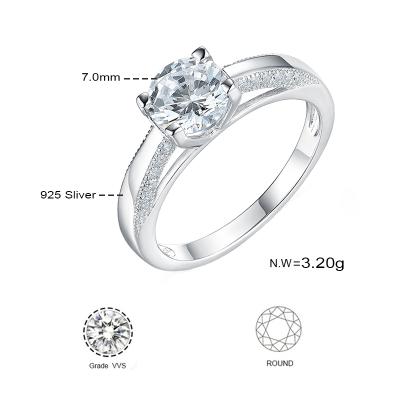 China CLASSIC Fashion Classic Design With CZ Stone Rings Jewelry Womens 925 Sterling Silver Wedding for sale