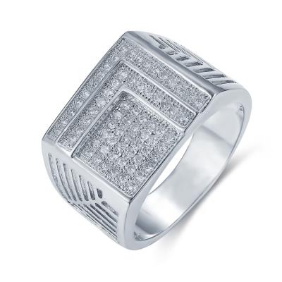 China Hot-selling Zircon Fancy Trendy Fashion 925 Custom Made Man Rings With Stones for sale