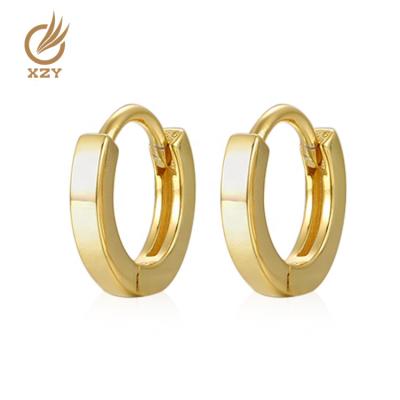 China XZY supply size 5/6/7/8/9/10/12mm romantic tiny minimalist huggie earrings 925 sterling silver gold plated for women for sale