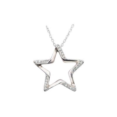 China Romantic Star Shaped Solid 925 Sterling Silver Wholesale Price Jewelry Pendant With Rhodium Plated for sale