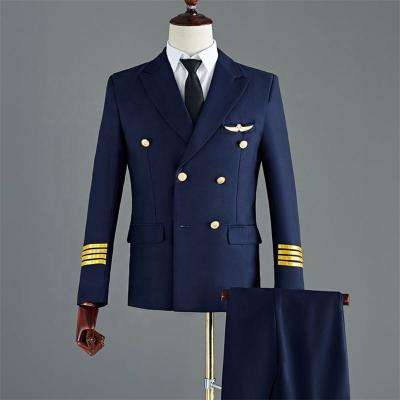 China New Airline Aviation Male Staff Suit Uniform Performance Suits Men Clothing Airline Captain Pilot Aviation Workwear Custom for sale