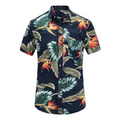 China Anti-pilling Fashion Men Fast Drying Plus Size Summer Beach Casual Floral Shirts Short Sleeve Hawaiian Shirt For Men for sale