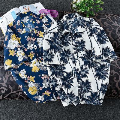 China Floral Print Shirts Mens Anti-Pilling Beach Shirt Fruit Sleeve Summer Vacation Casual Short Vacation Plus Size Hawaiian Shirt For Men for sale