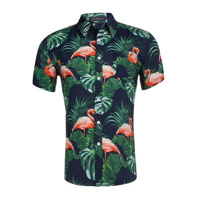 China Wholesale custom anti-pilling men's summer beach shirt fashion shorts sheath loose casual plus size floral printed hawaiian shirts for men for sale