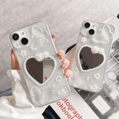 China Clear Makeup Shockproof Mirror TPU Fashion PC Phone Case For iPhone 12 13 Pro Max Phone Case for sale