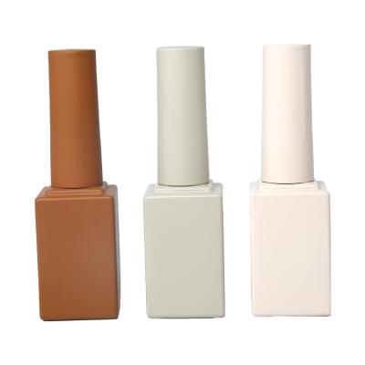 China Customized Transparent Glass Colorful Empty Nail Polish Cosmetic Pack Nail Polish Bottle 10ml With Brush for sale