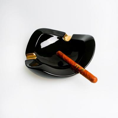 China Fashionable custom colorful unique round ceramic cigar ashtray cohiba smoking accessories for sale