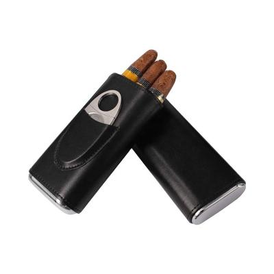 China Wholesale Packaging Cigar Humidor Cedar Wood Lined Carbon Fiber Cigar Cutter On A Cigar Tube for sale