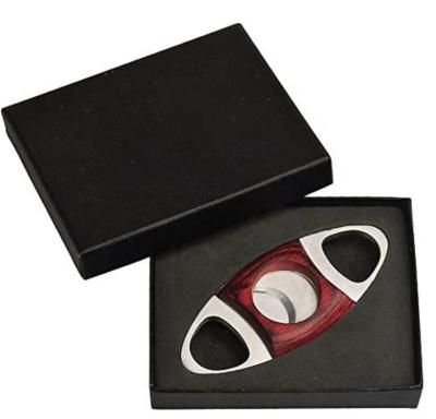 China Minimalist ROCKGEAR CHINA Factory Cherry Wood Stainless Steel Cigar Cutter Accessories for sale