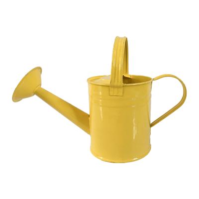 China Garden Watering Tools 1L Yellow Cute Metal Galvanized Steel Watering Cans For Planting Use for sale