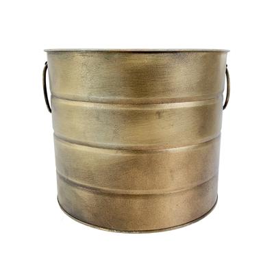 China Sustainable Large Gold Ice Bucket 30cm*28cm*25cm Stainless 9l Ice Bucket For Party for sale