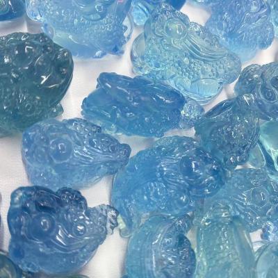 China Wholesale cute natural green blue silver toad cut pieces for jewelry DIY mading for sale