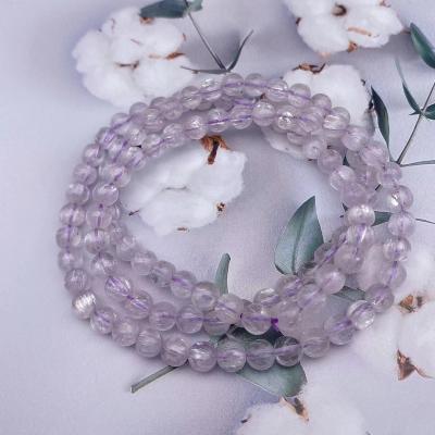 China Wholesale FASHIONABLE High Grade Natural Stone Bead Best Selling 5/6mm 3 Circle Kunzite Bracelet for sale