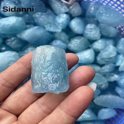 China China Wholesale Natural Raw Crystal Rough Gemstone Irregular Shaped Stone Blue Green Raw Aquamarine for sale