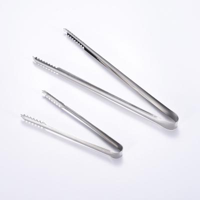 China Sustainable Bar Kitchen Tool Stainless Steel Tongs With Long Saw Tooth Icing Sugar Tongs for sale