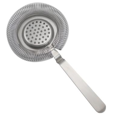 China High Quality Cocktail 304 Stainless Steel Bar Tools Sustainable Mixologist Silver Bar Ice Strainer for sale