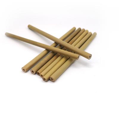 China BPA Sustainable Drinking Straws Freely Bent Straight Green Natural Bamboo Straw 8*200mm for sale