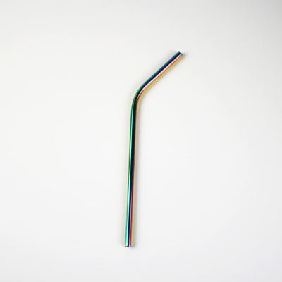 China Sustainable Hot Selling 6x215mm Rainbow Metal Eco Friendly Reusable Stainless Steel Bar Drinking Straw for sale