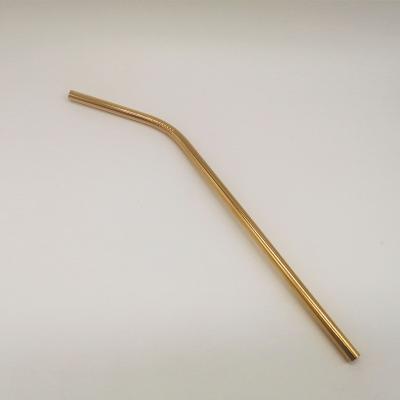 China 6x215mm Gold Color Race Metal Stainless Steel Viable Popular Reusable Drinking Straw for sale