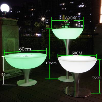 China Modern PE RGB Color Changing Remote Control Nightclub Bar LED Cocktail Table for sale